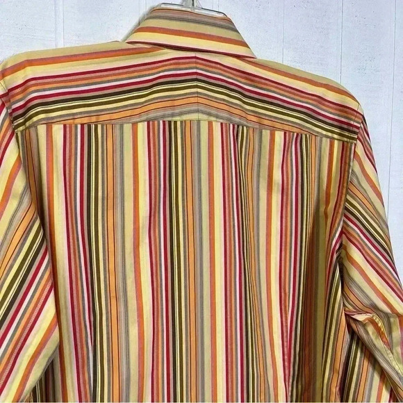 Banana Republic Mens Yellow Striped Dress Shirt Size XL - Picture 5 of 7
